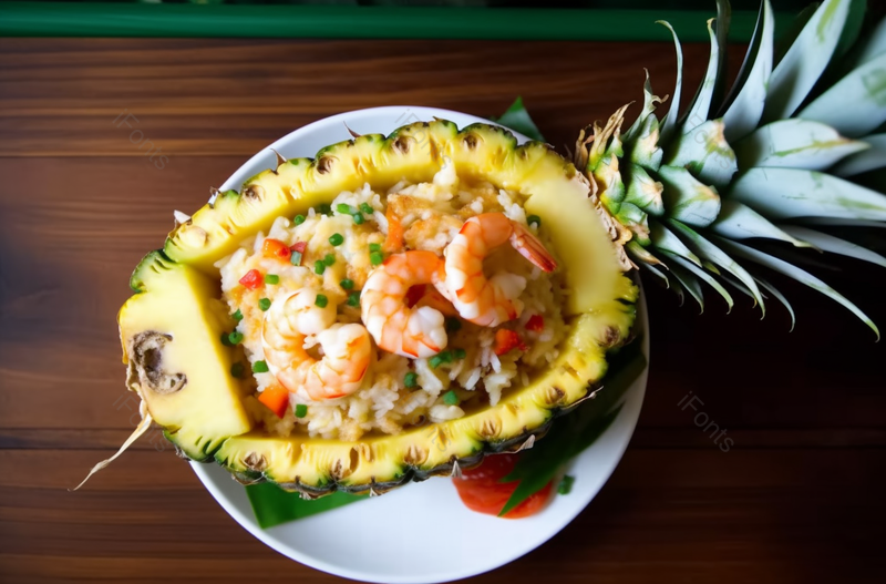 中国美食餐馆菠萝炒虾饭,高清,摄影图,摄影图片,图片大全,摄影图免费下载